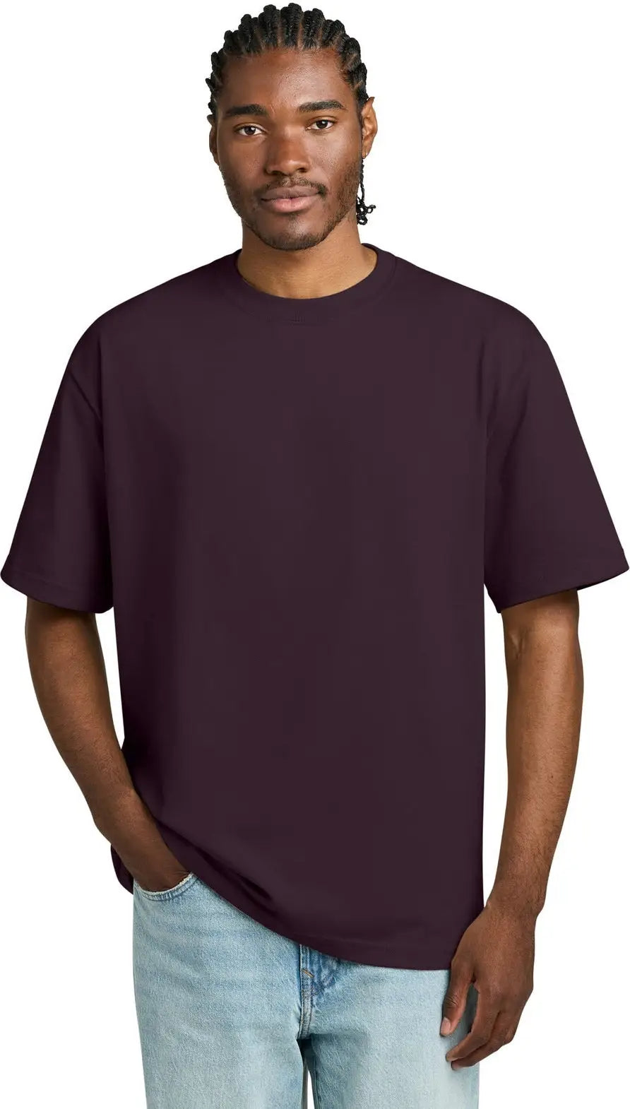 District Dt6065 Heavyweight Very Important Tee - Bordeaux - Adult Xs