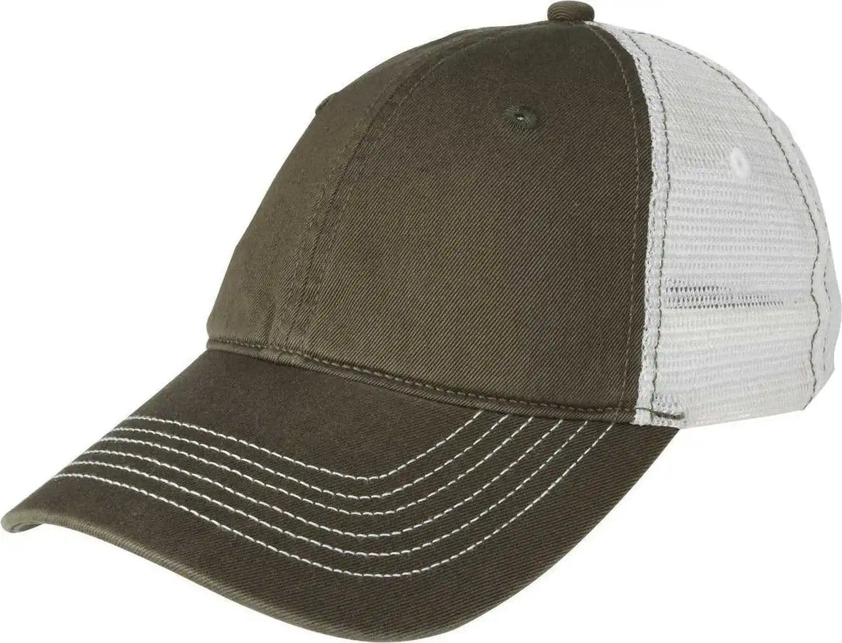 District Dt607 Mesh Back Cap Army White Olive / one Size Fits Most
