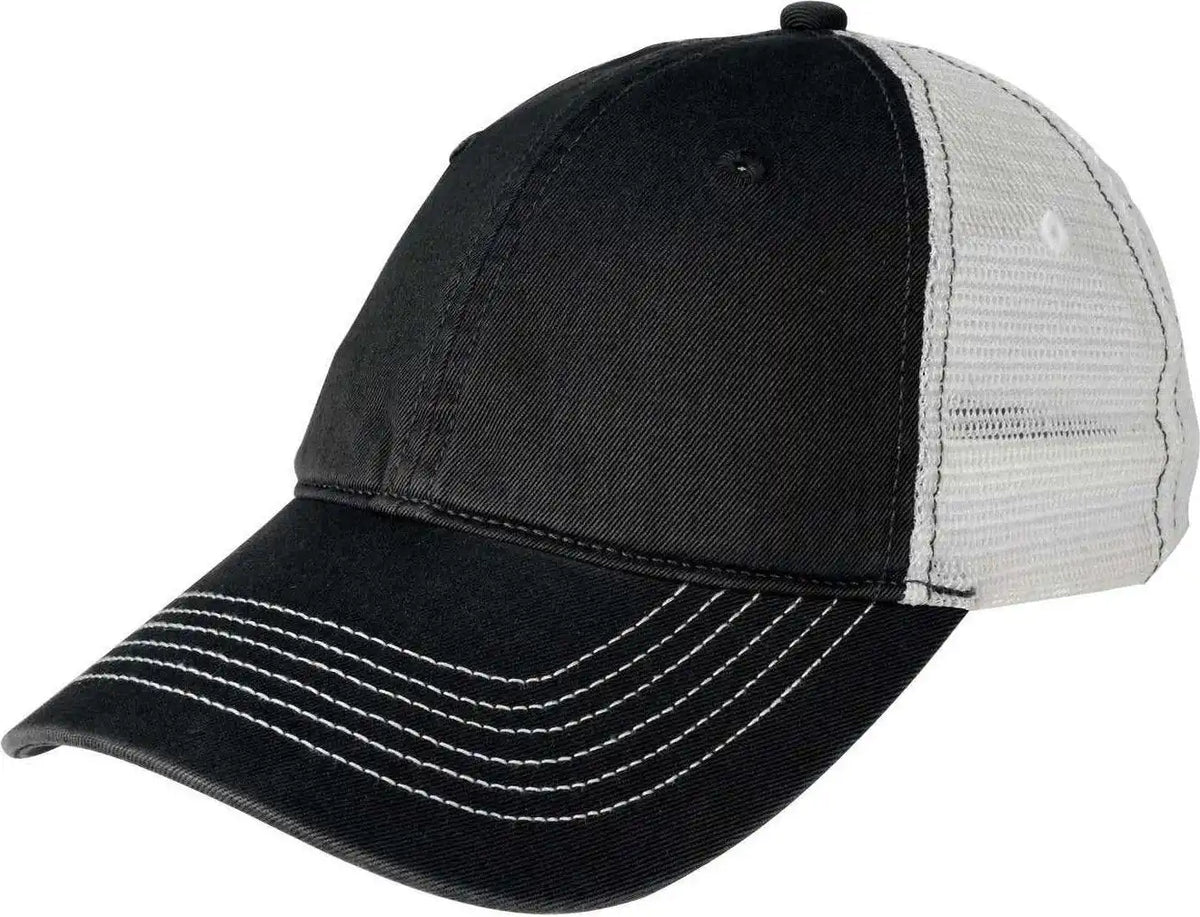 District Dt607 Mesh Back Cap - Black White - one Size Fits Most