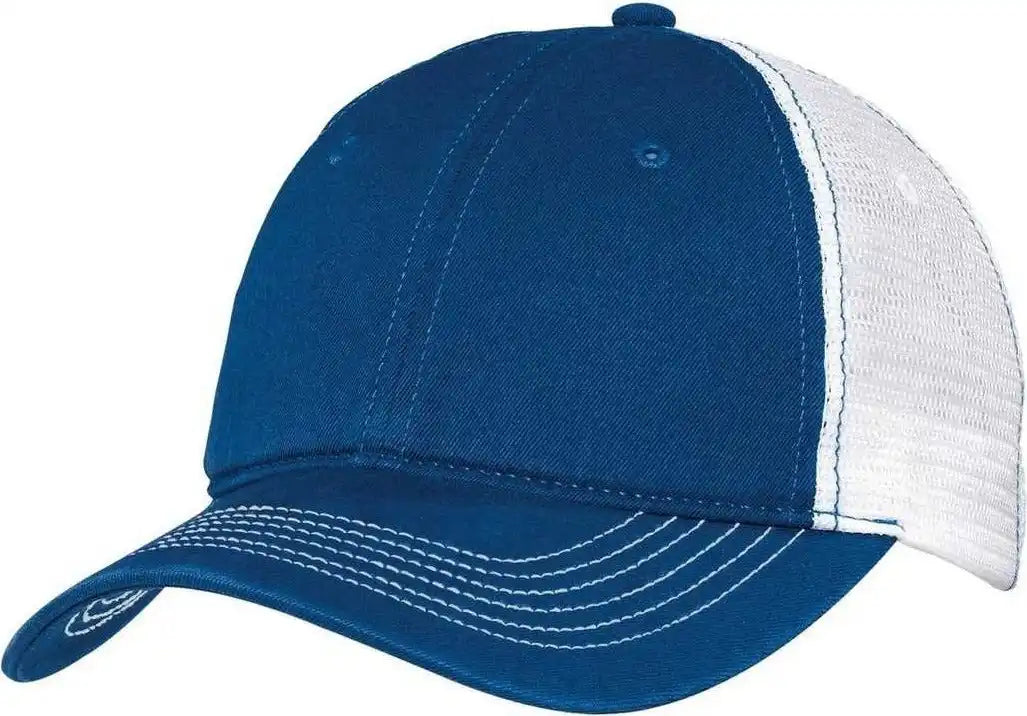 District Dt607 Mesh Back Cap - Royal White - one Size Fits Most