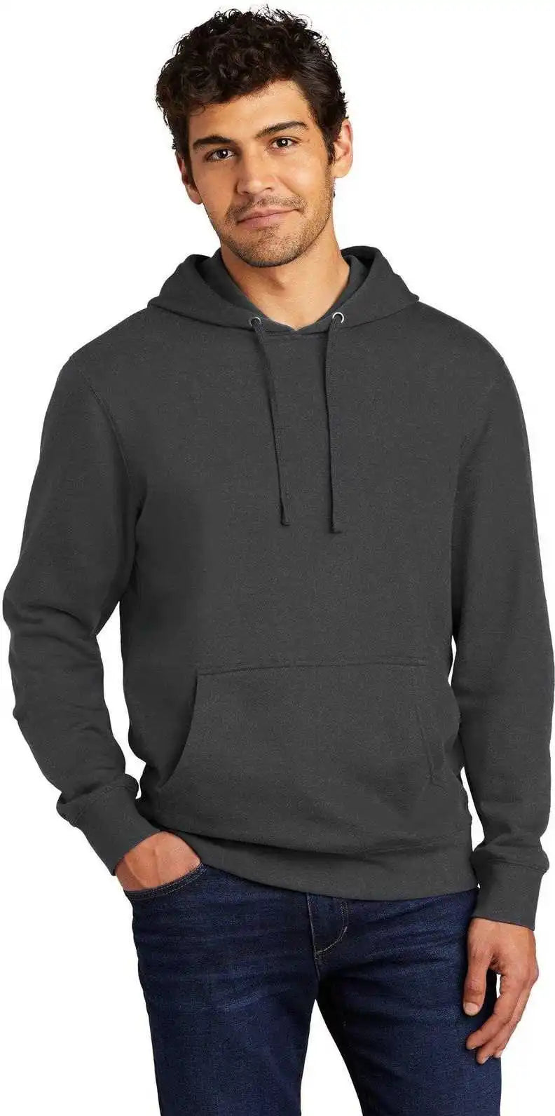 District Dt6100 V.i.t.fleece Hoodie Charcoal