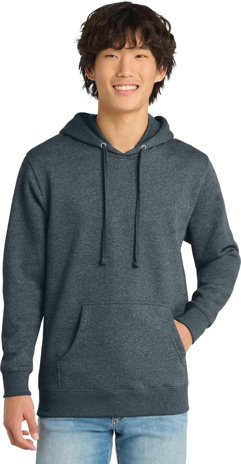District Dt6100 V.i.t. Fleece Hoodie - Flint Blue Heather