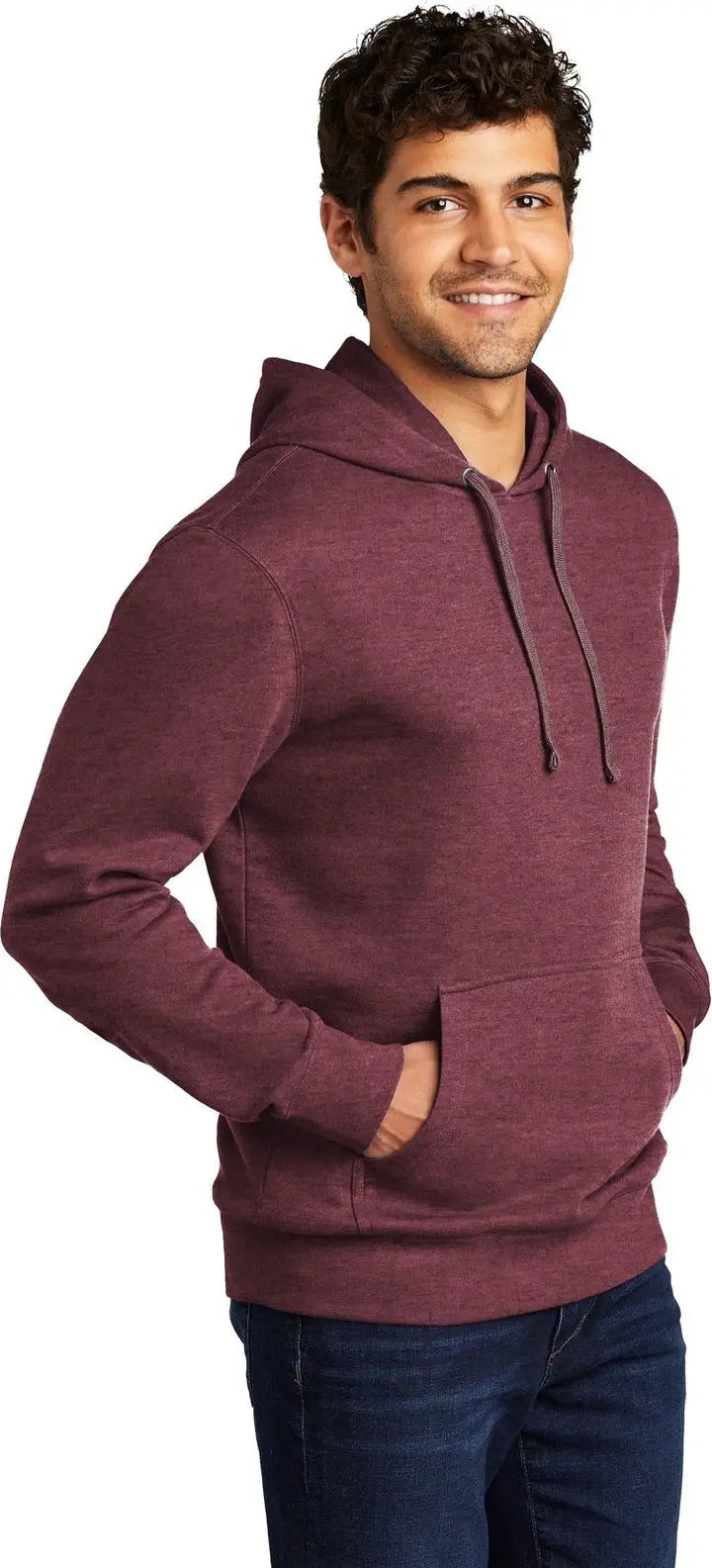 District Dt6100 V.i.t. Fleece Hoodie - Heathered Cardinal