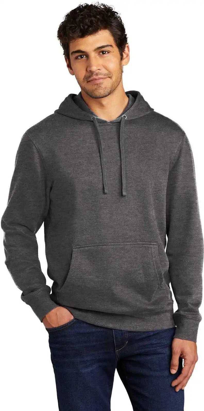 District Dt6100 V.i.t.fleece Hoodie Heathered Charcoal