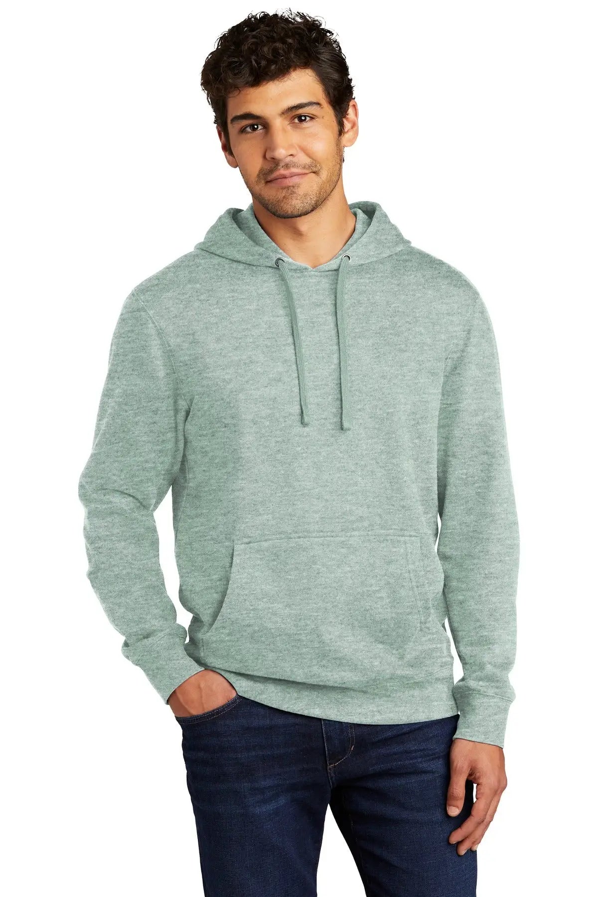 District Dt6100 V.i.t. Fleece Hoodie - Heathered Dusty Sage - Adult Xs
