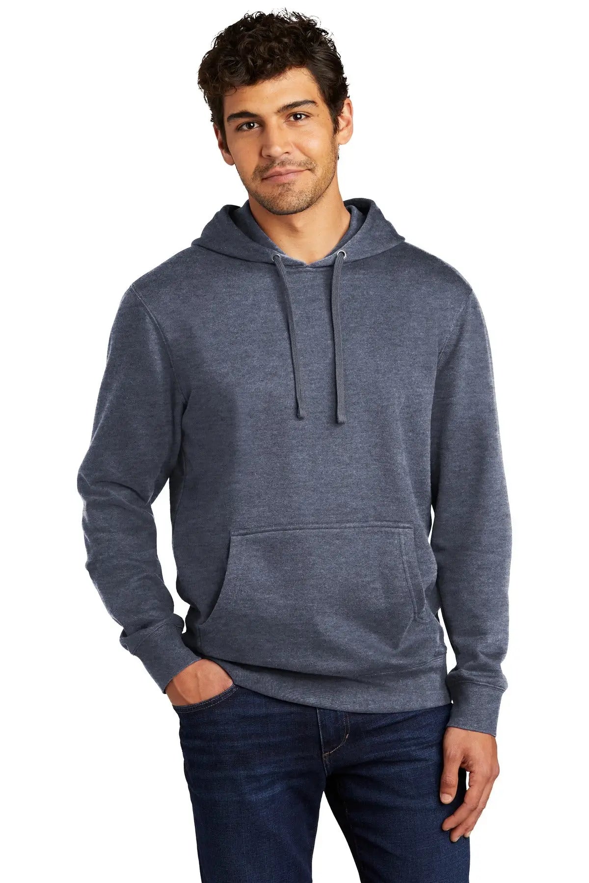 District Dt6100 V.i.t. Fleece Hoodie - Heathered Navy - Adult Xs