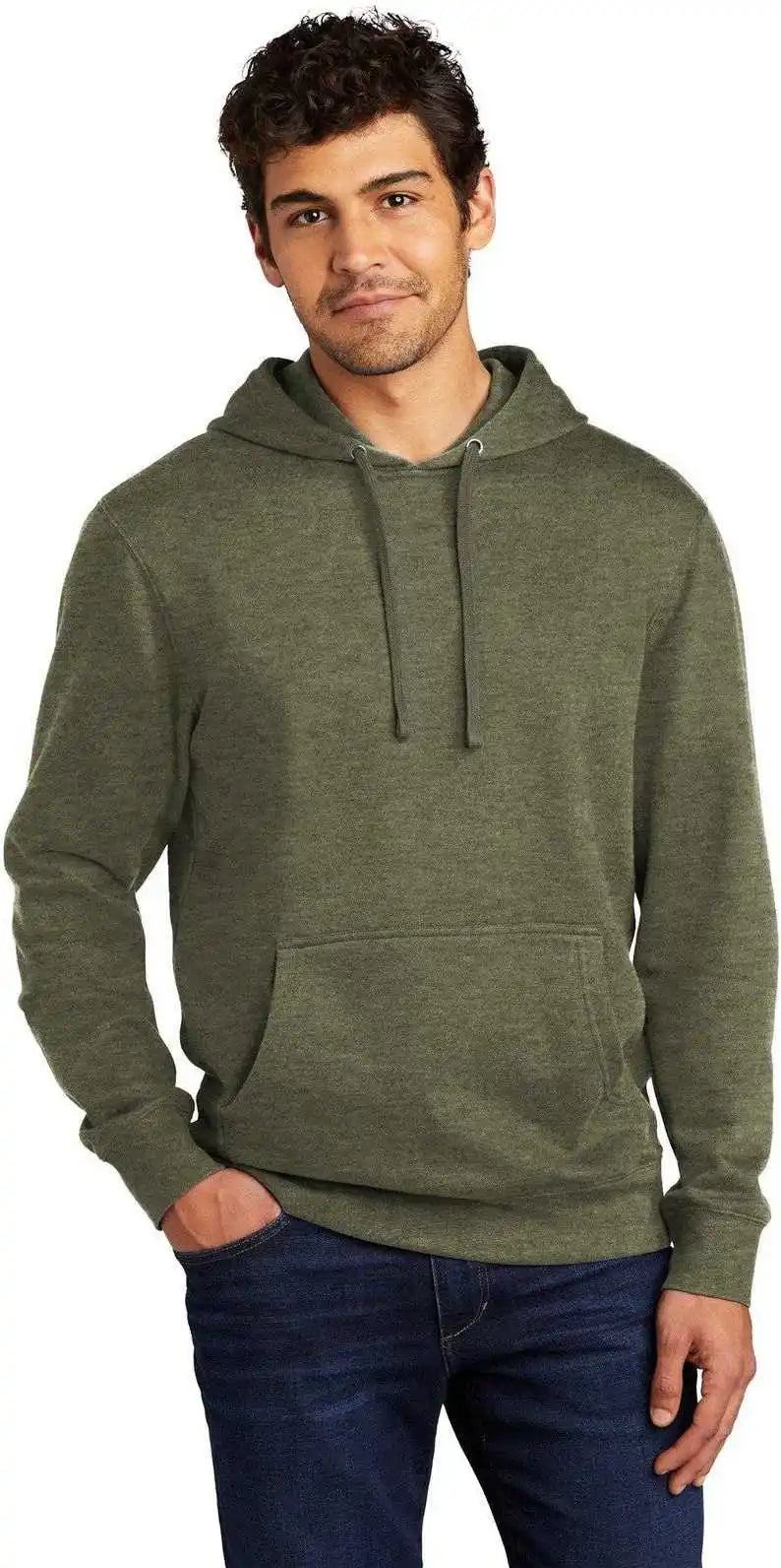 District Dt6100 V.i.t.fleece Hoodie Heathered Olive
