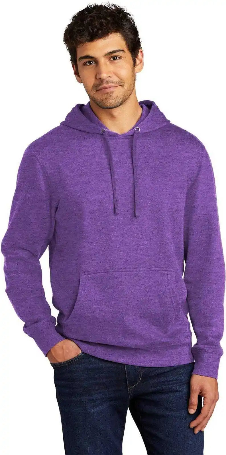 District Dt6100 V.i.t.fleece Hoodie - Heathered Purple