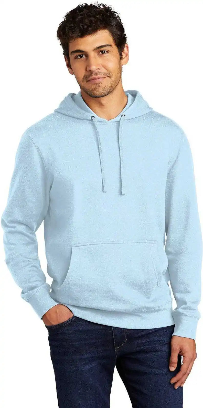 District Dt6100 V.i.t.fleece Hoodie Ice Blue