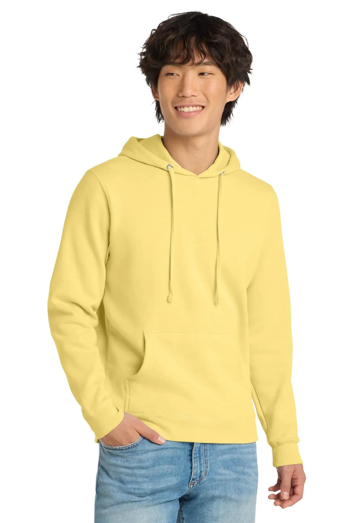 District Dt6100 V.i.t. Fleece Hoodie - Light Yellow - Adult Xs