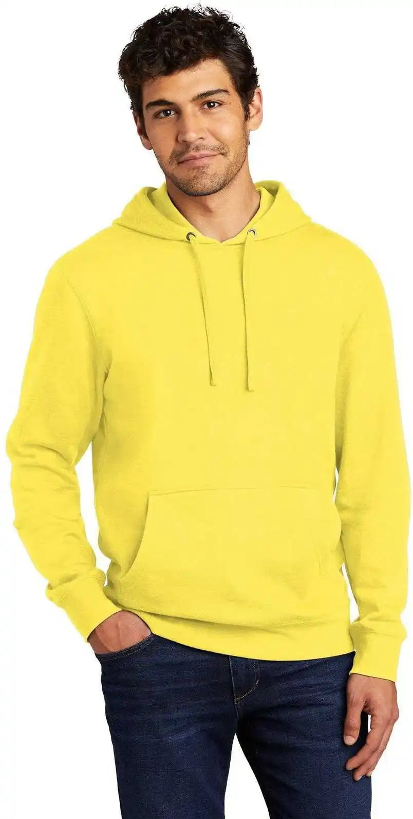 District Dt6100 V.i.t.fleece Hoodie - Light Yellow