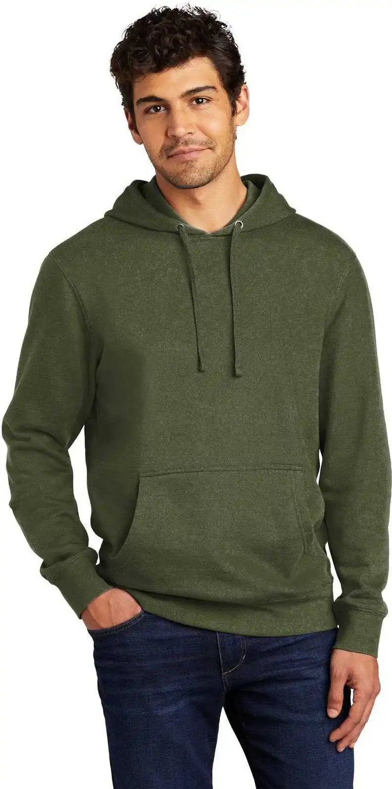 District Dt6100 V.i.t.fleece Hoodie Olive