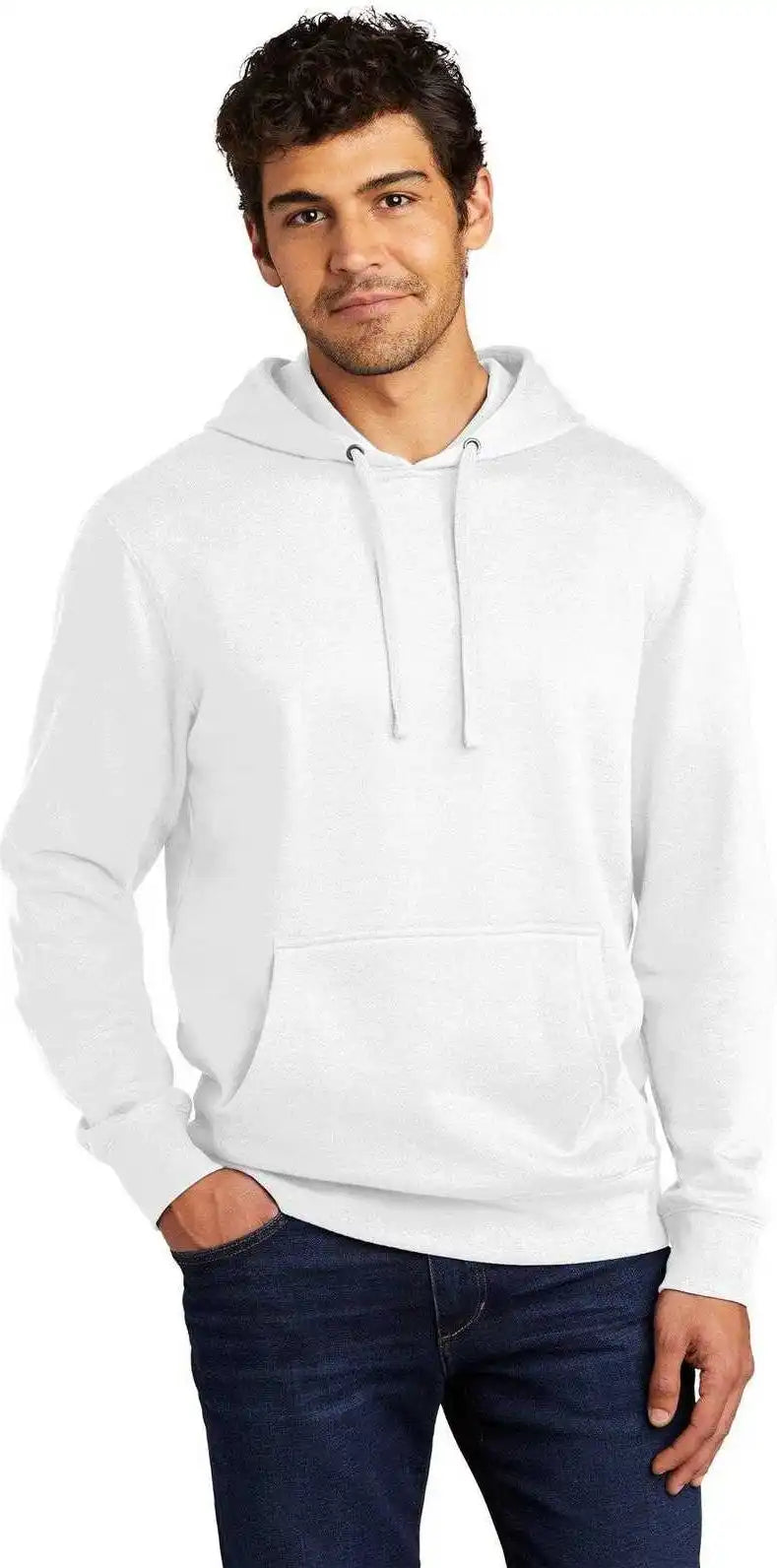 District Dt6100 V.i.t.fleece Hoodie White