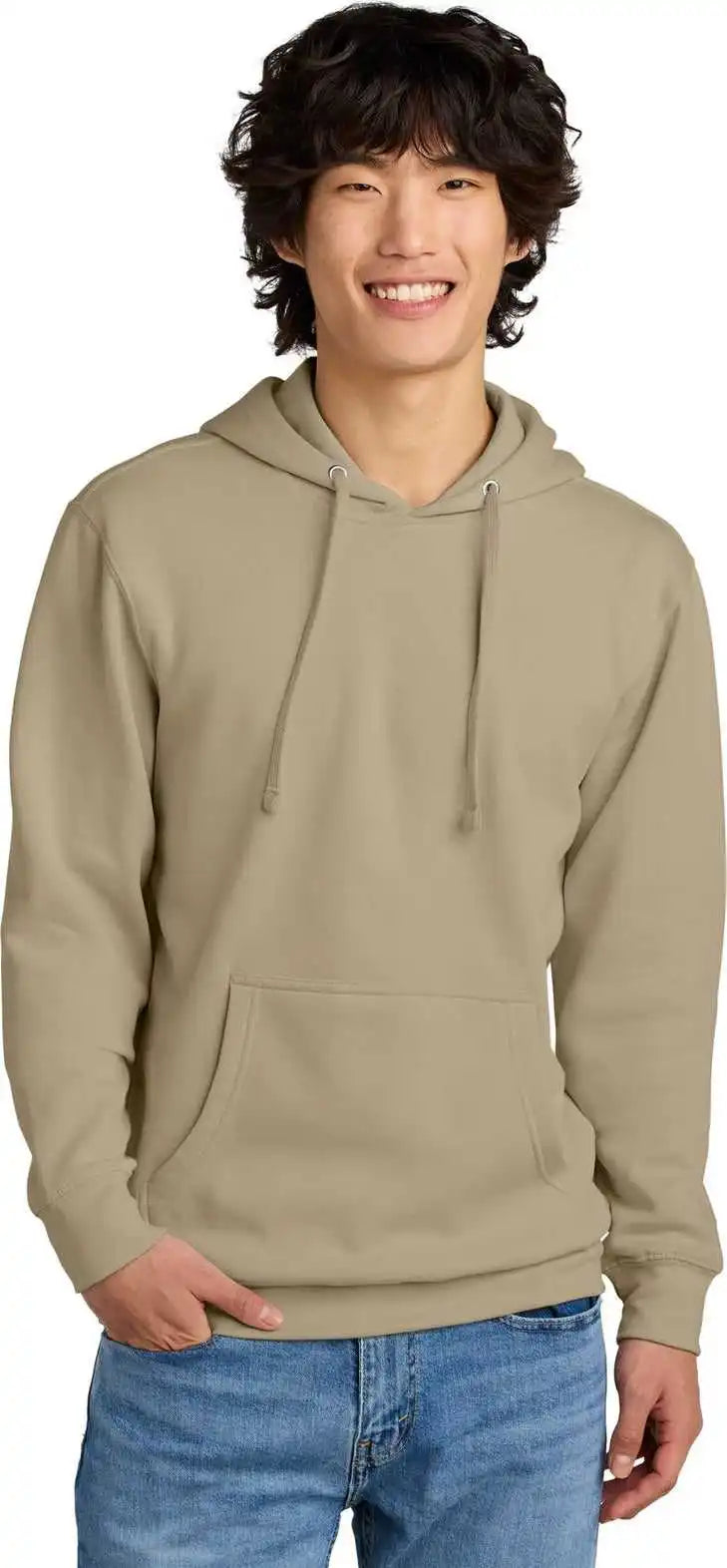 District Dt6100 Vit Fleece Hoodie Deserttan