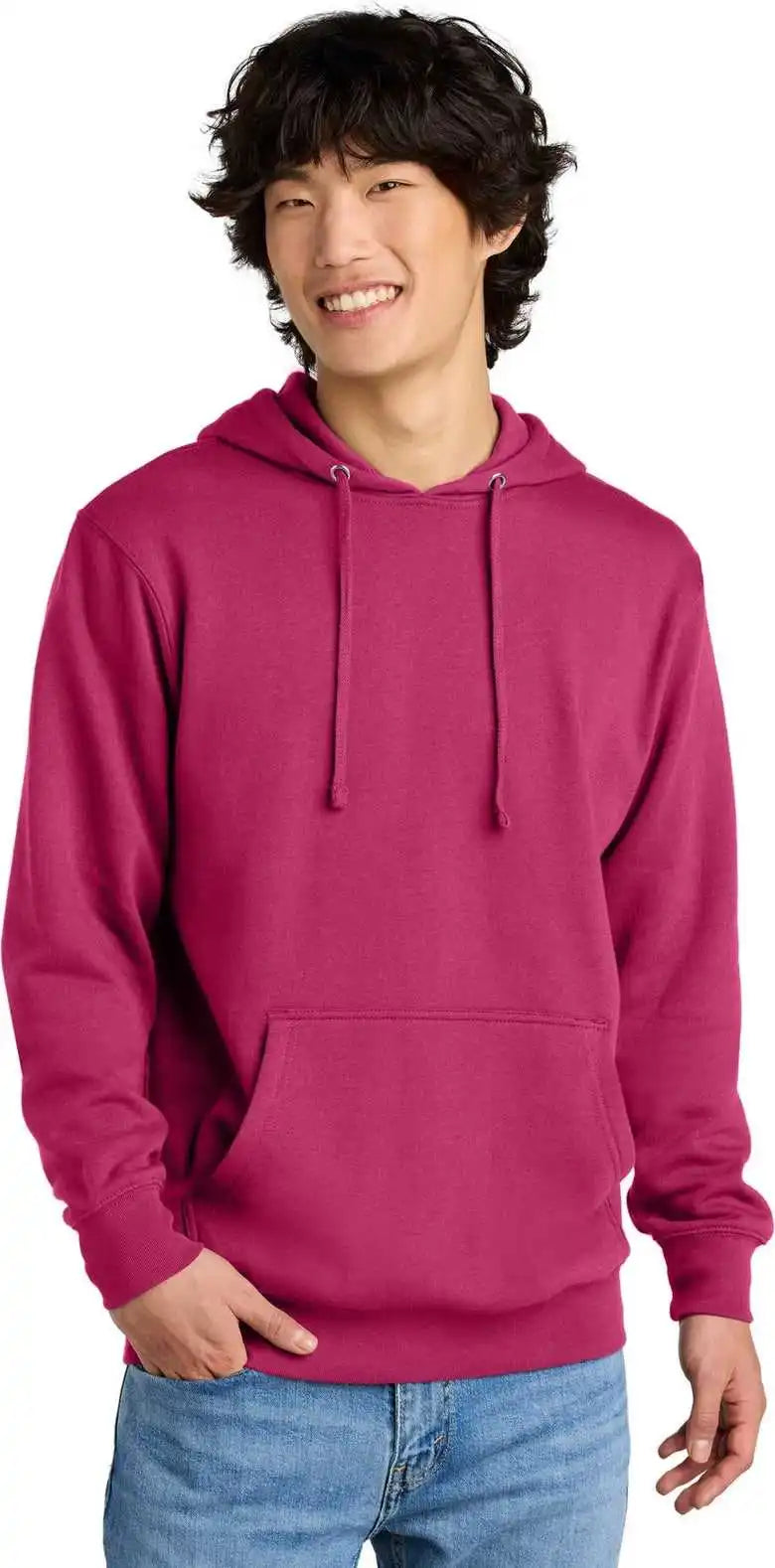 District Dt6100 Vit Fleece Hoodie Dkfuchsia