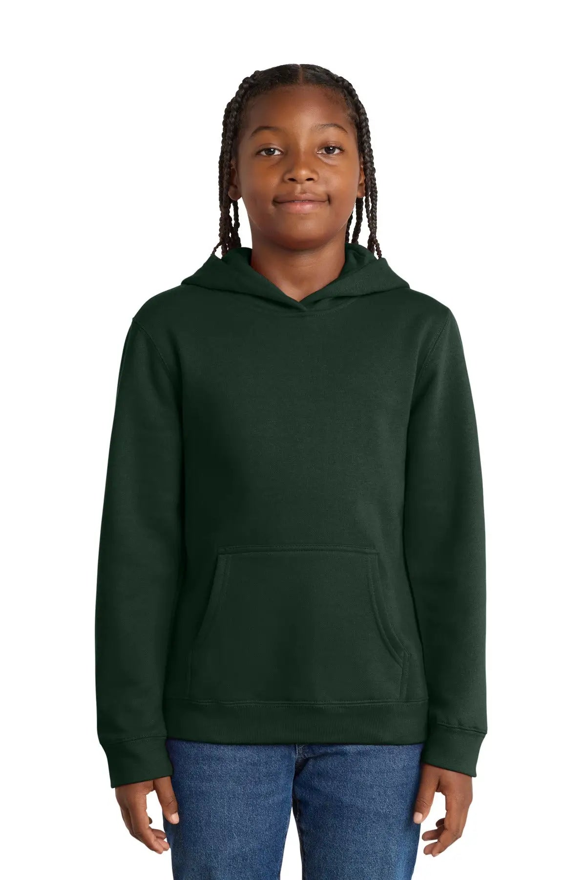 District Dt6100y Youth V.i.t. Fleece Hoodie - Forest Green - Xs