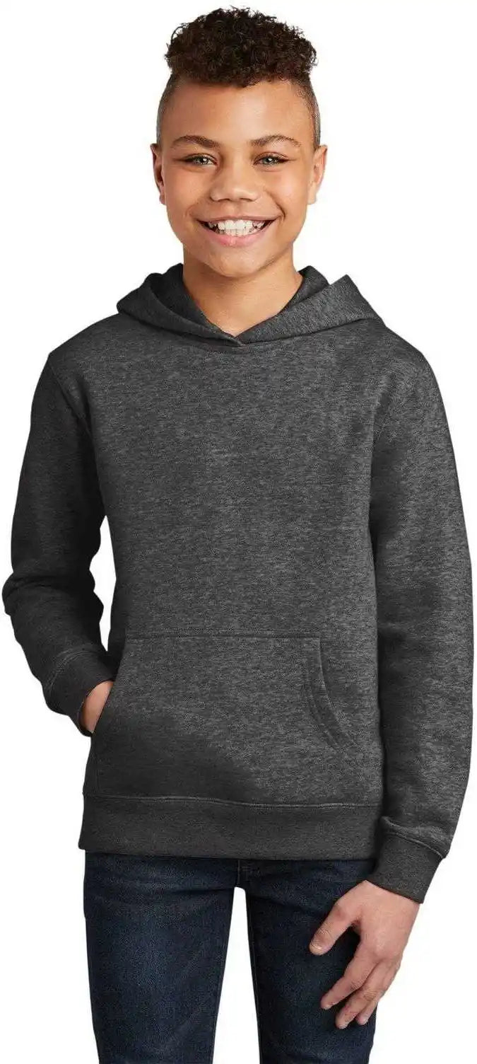 District Dt6100y Youth V.i.t.fleece Hoodie Heathered Charcoal