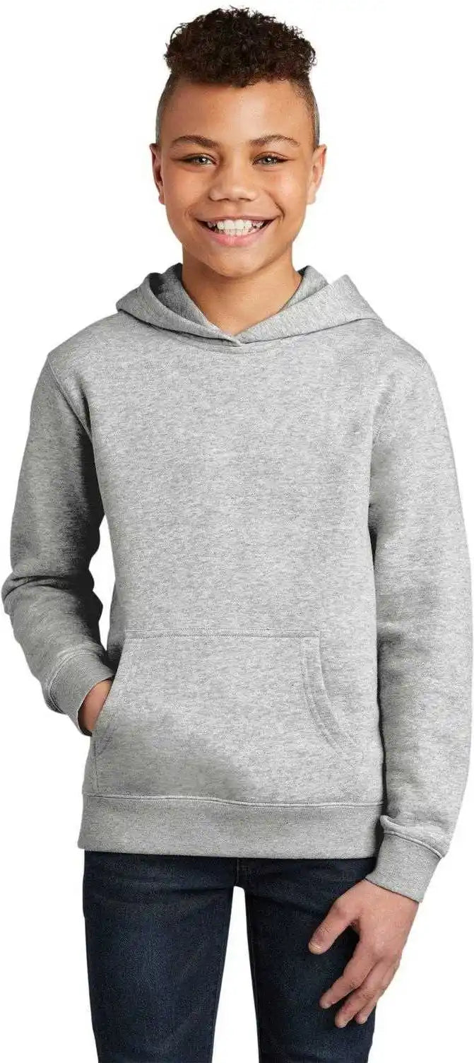 District Dt6100y Youth V.i.t.fleece Hoodie Light Heather Gray