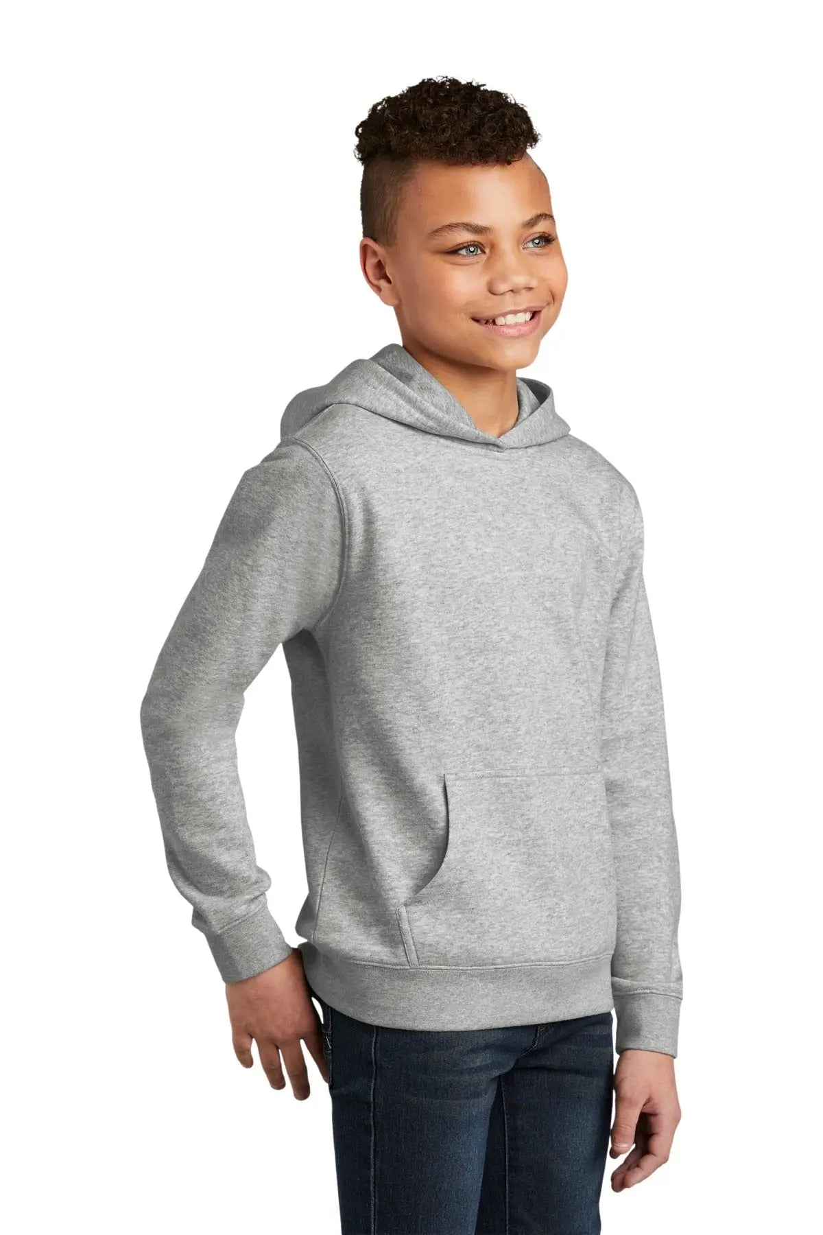 District Dt6100y Youth V.i.t. Fleece Hoodie - Light Heather Gray