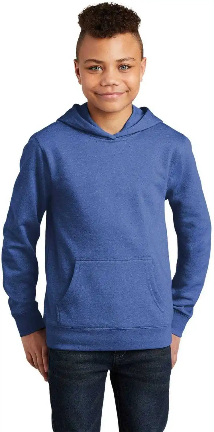 District Dt6100y Youth V.i.t.fleece Hoodie Royal Frost