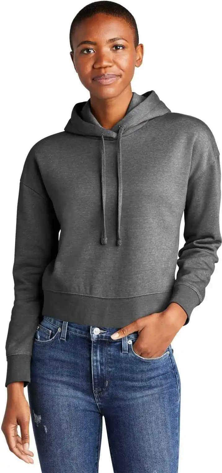 District Dt6101 Women’s Vit Fleece Hoodie Heathered Charcoal Dark Gray / Ladies l