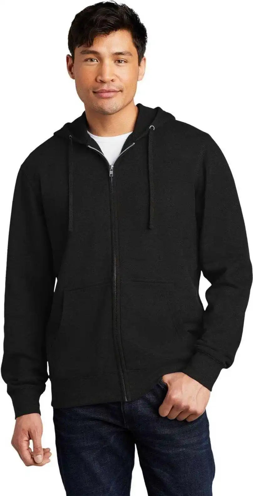 District Dt6102 V.i.t.fleece Full Zip Hoodie Black
