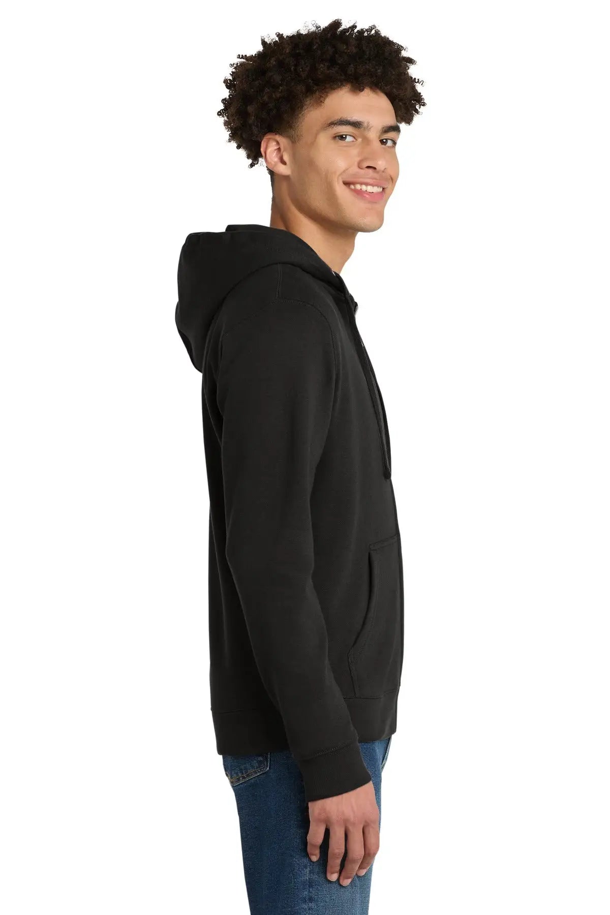 District Dt6102 V.i.t. Fleece Full-zip Hoodie - Black