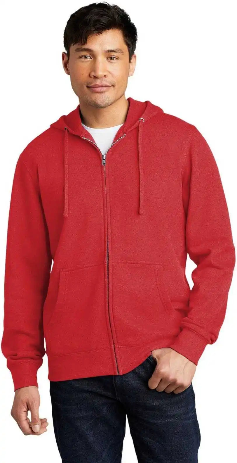 District Dt6102 V.i.t.fleece Full Zip Hoodie Classic Red