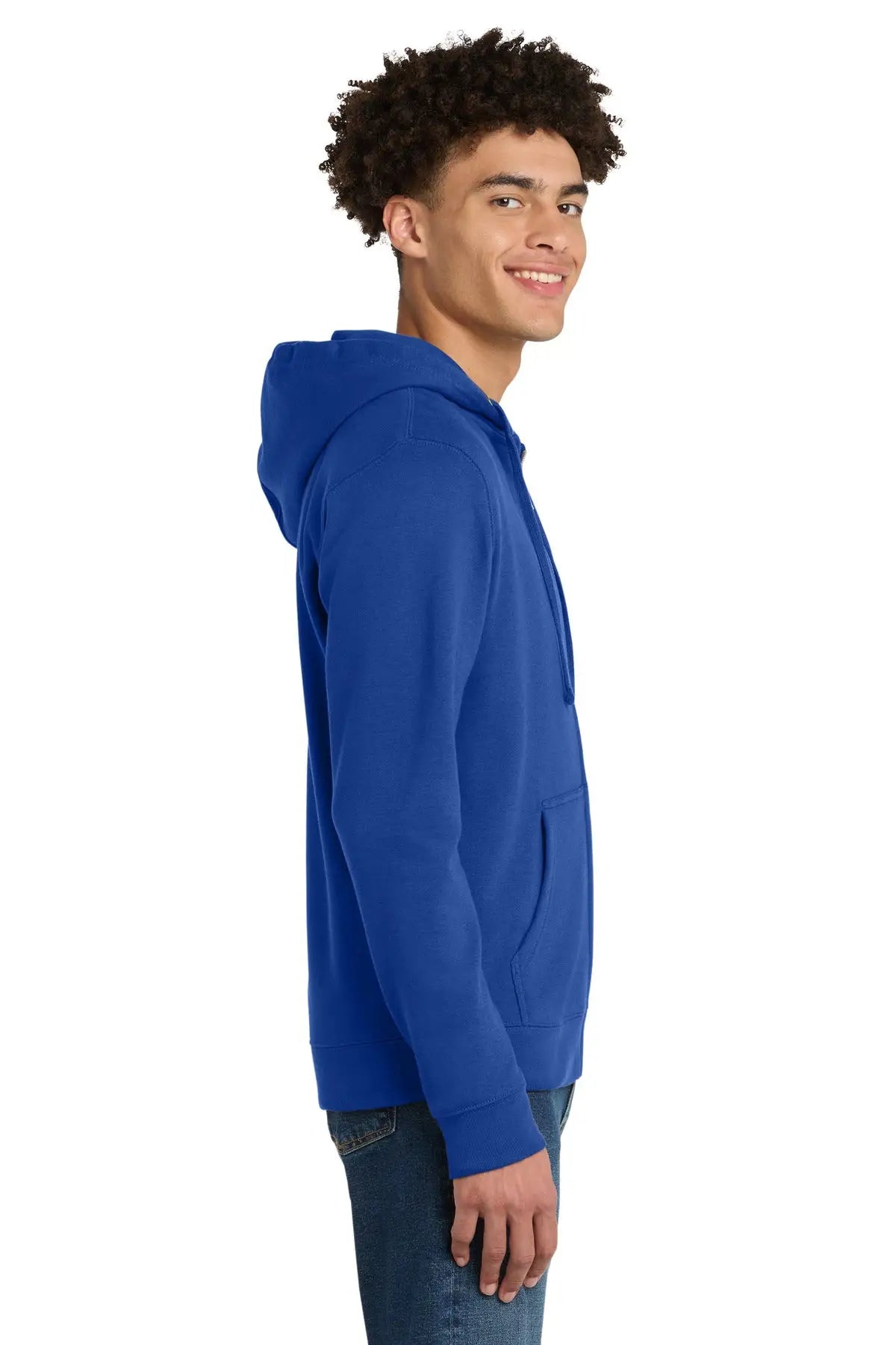 District Dt6102 V.i.t. Fleece Full-zip Hoodie - Deep Royal