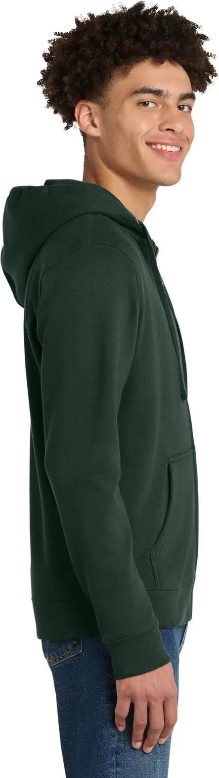 District Dt6102 V.i.t. Fleece Full-zip Hoodie - Forest Green