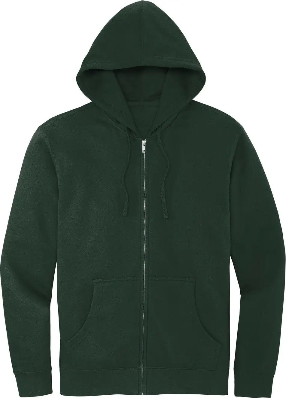 District Dt6102 V.i.t. Fleece Full-zip Hoodie - Forest Green