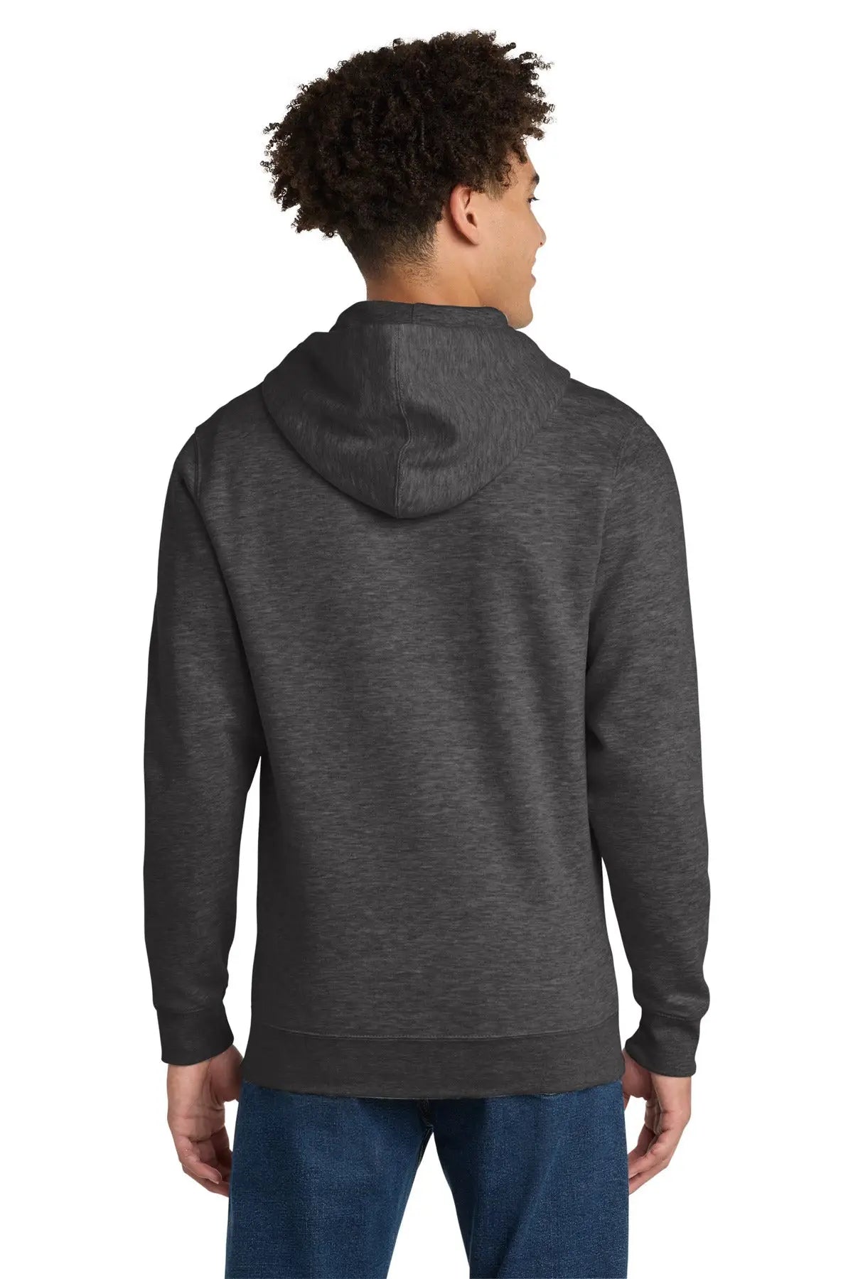 District Dt6102 V.i.t. Fleece Full-zip Hoodie - Heathered Charcoal