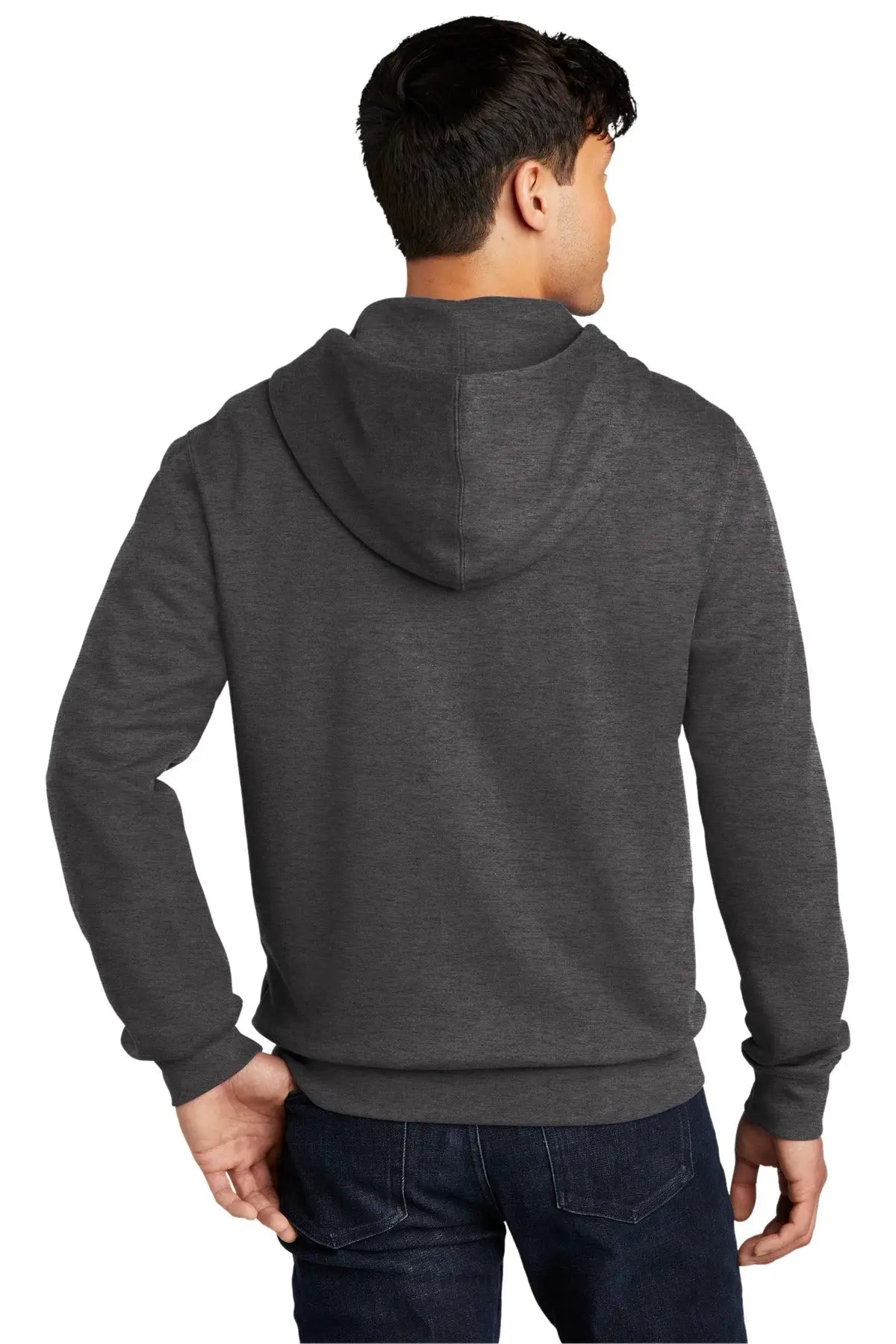 District Dt6102 V.i.t. Fleece Full-zip Hoodie - Heathered Charcoal
