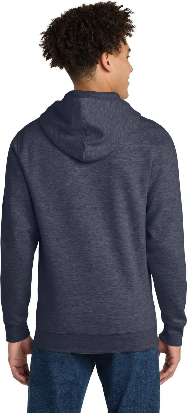 District Dt6102 V.i.t. Fleece Full-zip Hoodie - Heathered Navy