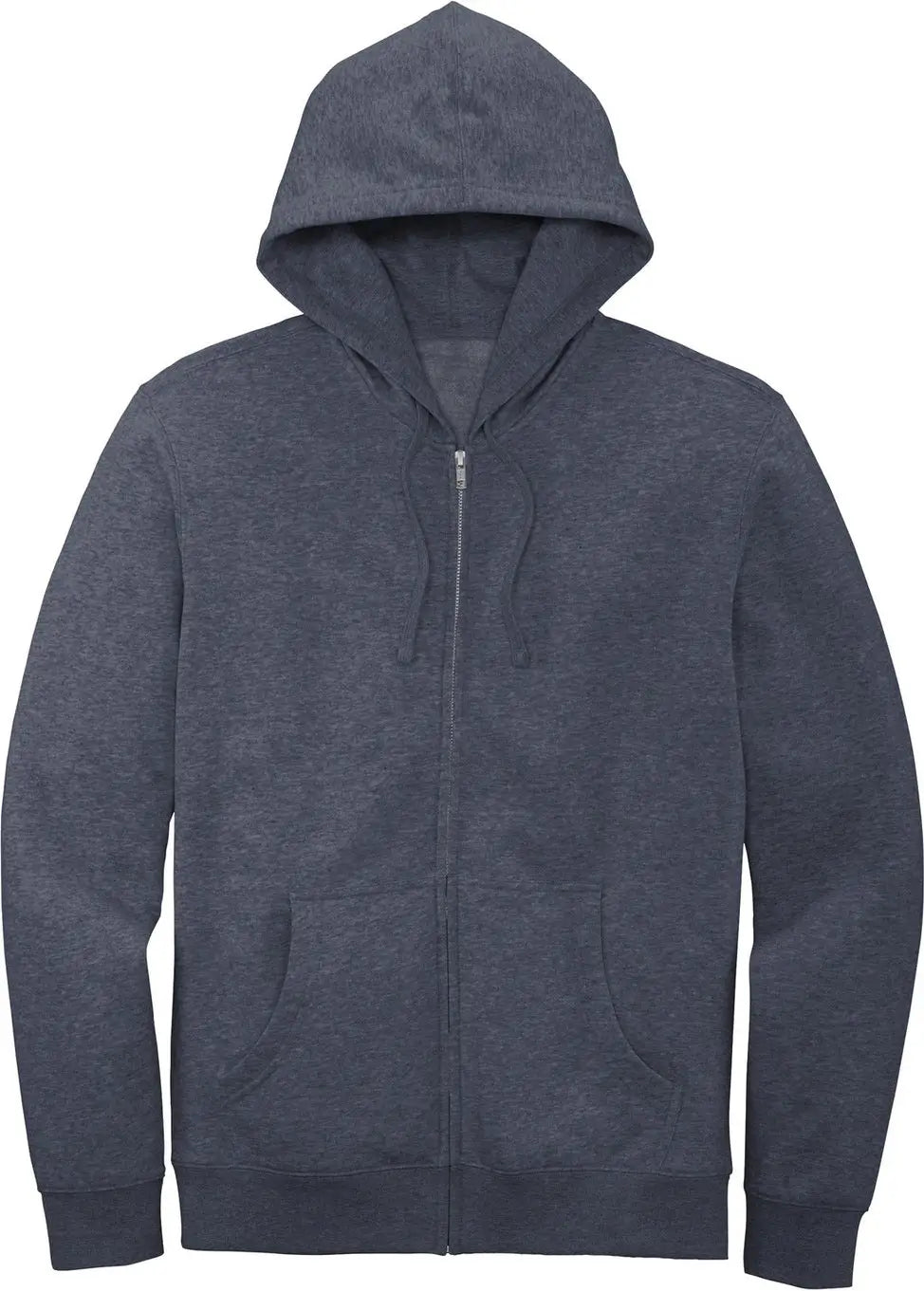 District Dt6102 V.i.t. Fleece Full-zip Hoodie - Heathered Navy