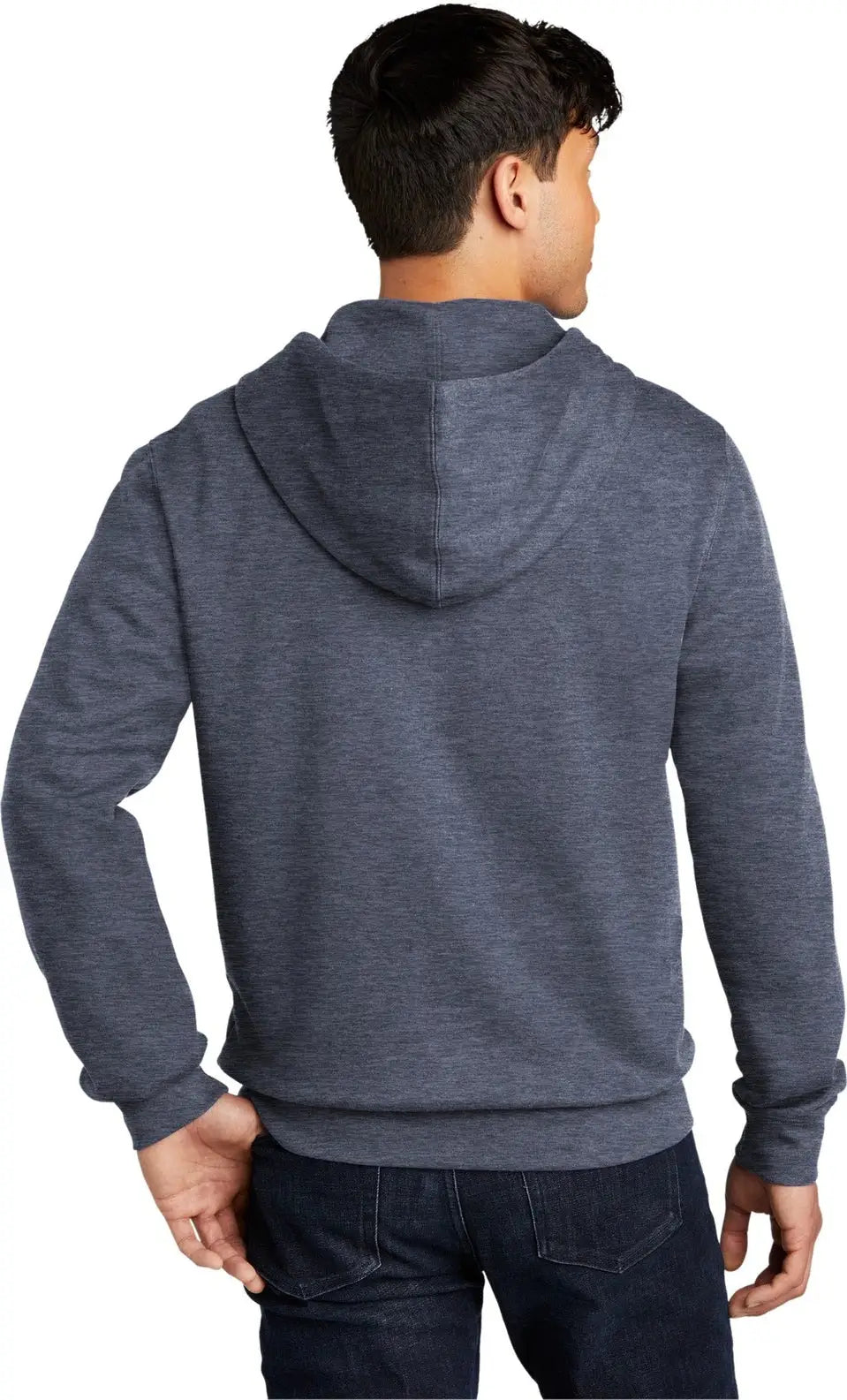 District Dt6102 V.i.t. Fleece Full-zip Hoodie - Heathered Navy