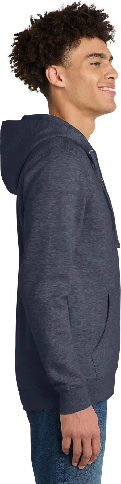 District Dt6102 V.i.t. Fleece Full-zip Hoodie - Heathered Navy