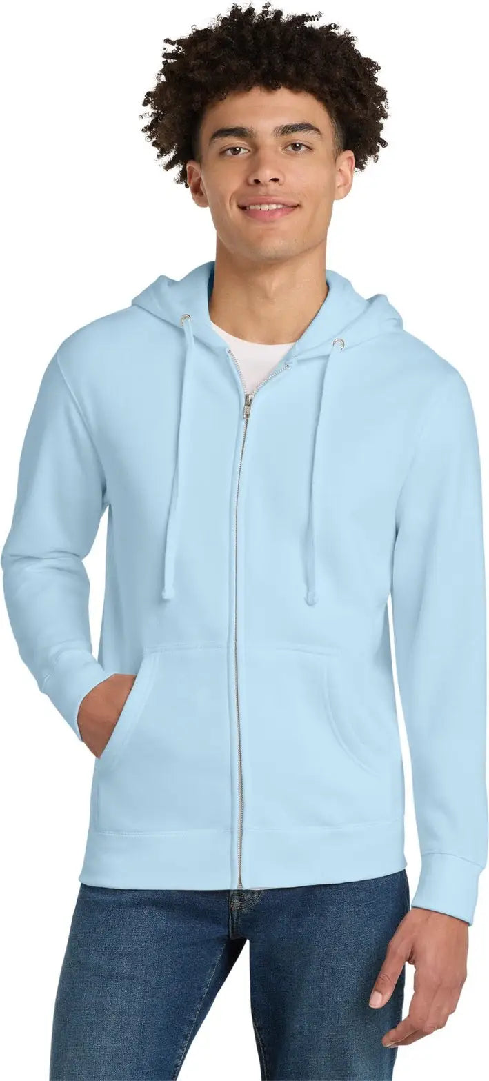 District Dt6102 V.i.t. Fleece Full-zip Hoodie - Ice Blue