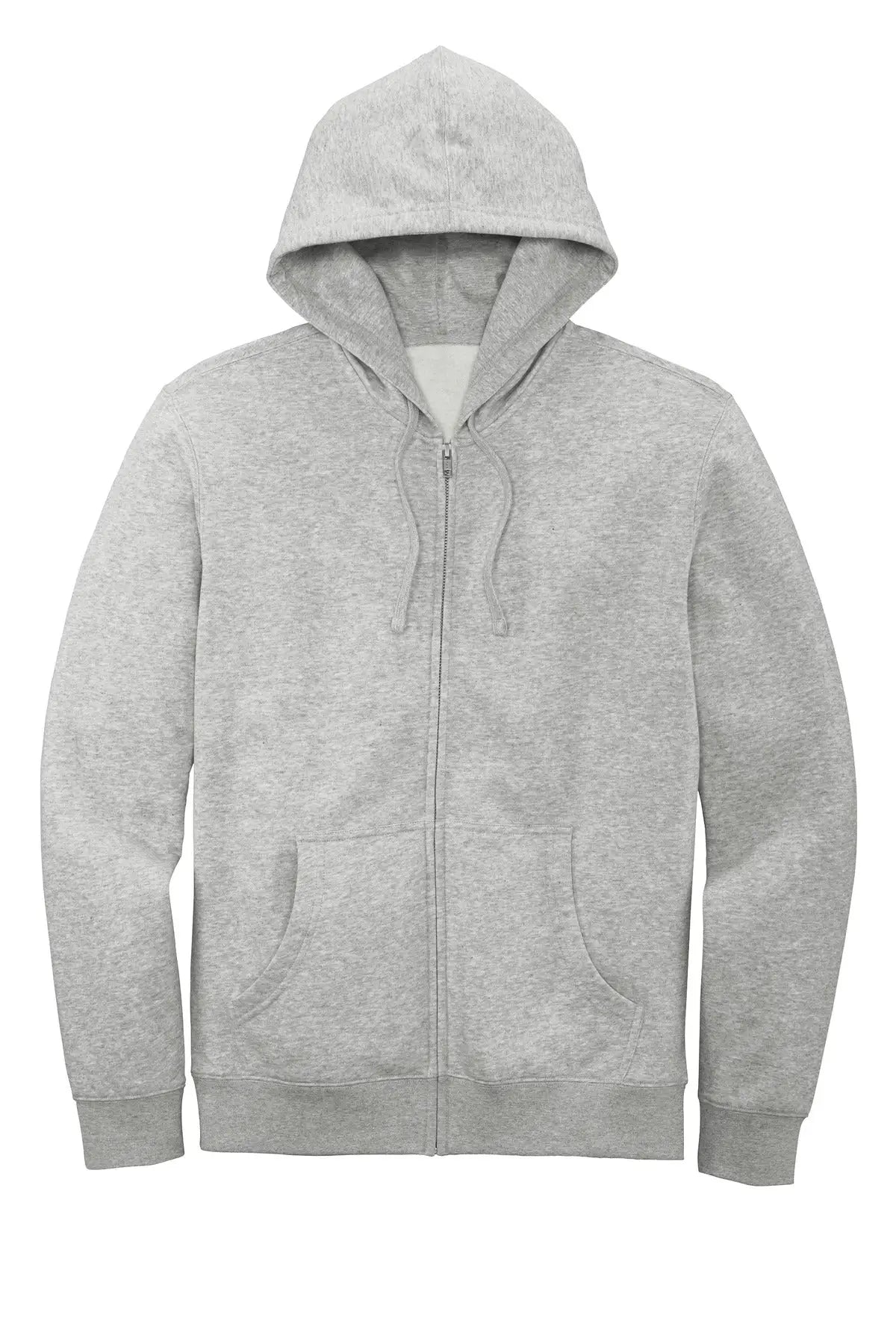 District Dt6102 V.i.t. Fleece Full-zip Hoodie - Light Heather Gray