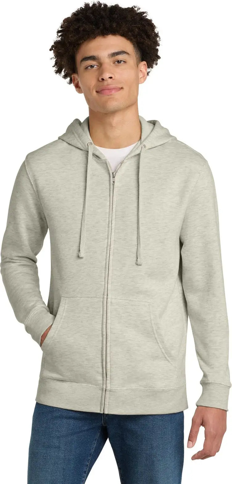 District Dt6102 V.i.t. Fleece Full-zip Hoodie - Oatmeal Heather - Adult Xs