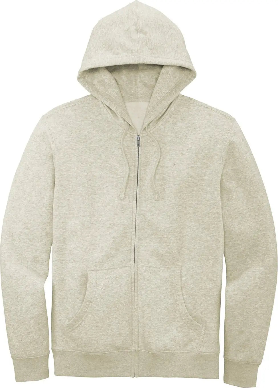 District Dt6102 V.i.t. Fleece Full-zip Hoodie - Oatmeal Heather