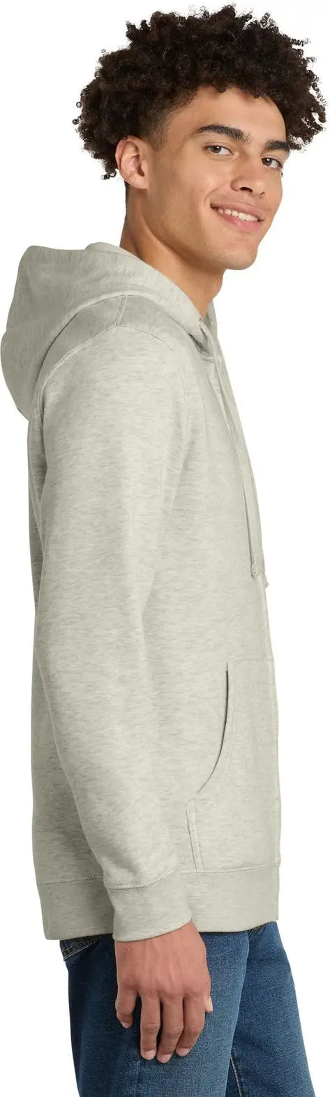 District Dt6102 V.i.t. Fleece Full-zip Hoodie - Oatmeal Heather