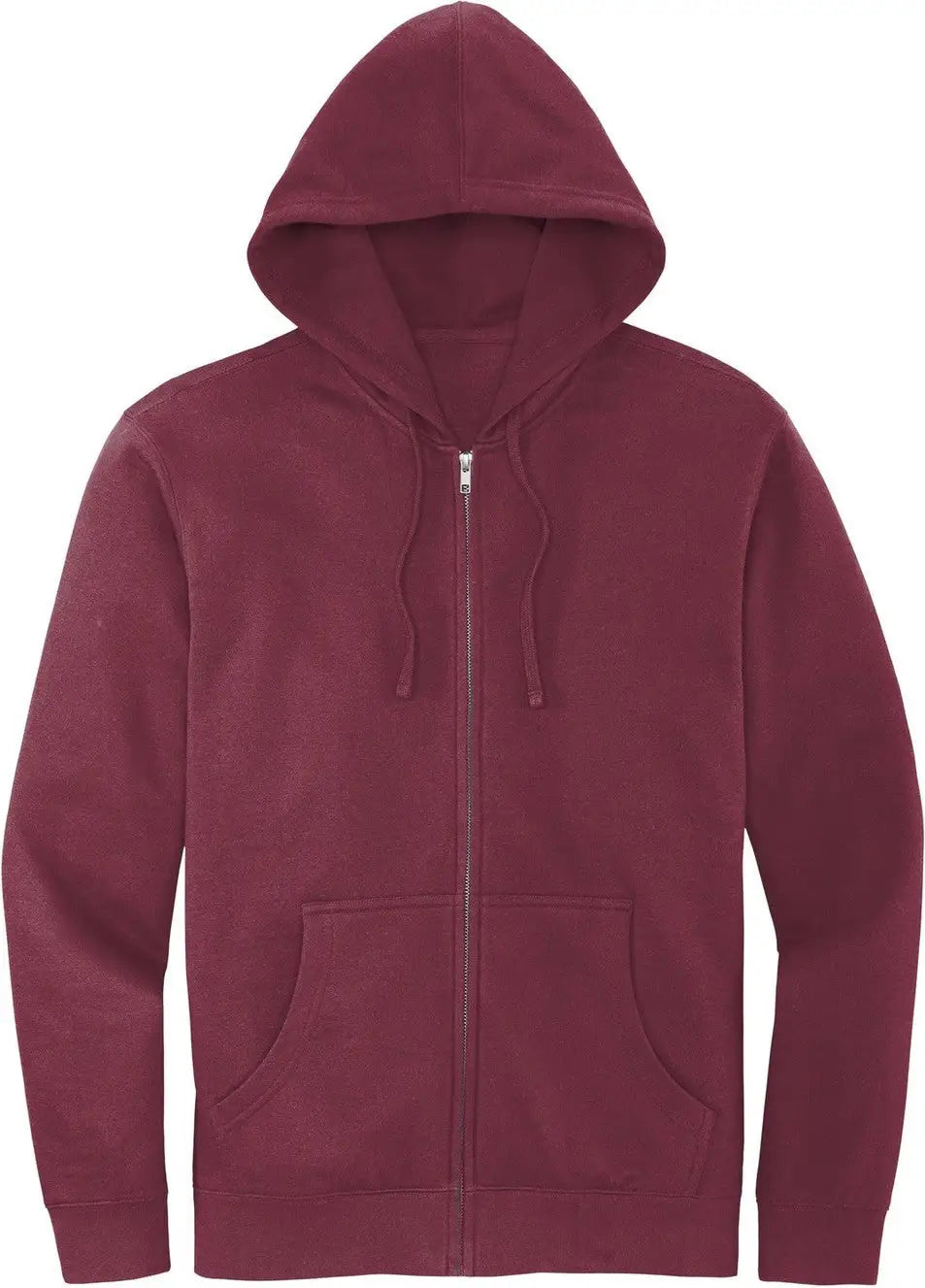 District Dt6102 V.i.t. Fleece Full-zip Hoodie - Plum