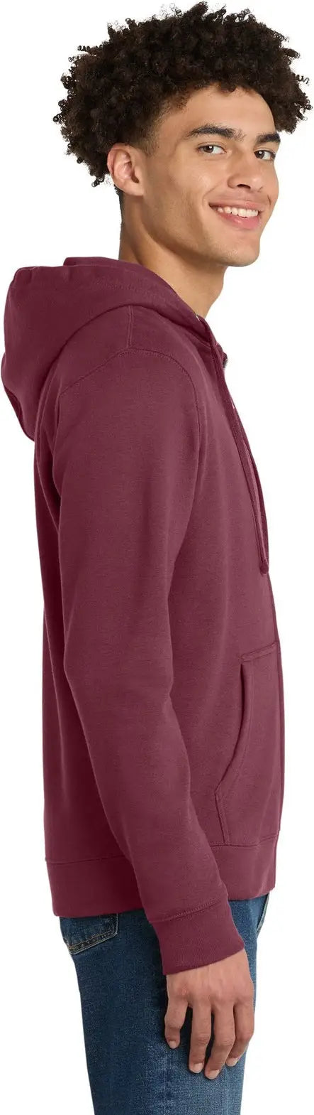 District Dt6102 V.i.t. Fleece Full-zip Hoodie - Plum