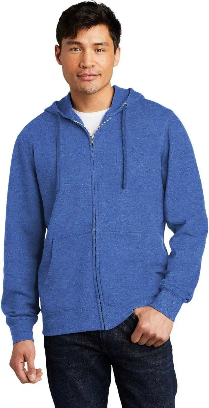 District Dt6102 V.i.t.fleece Full Zip Hoodie Royal Frost