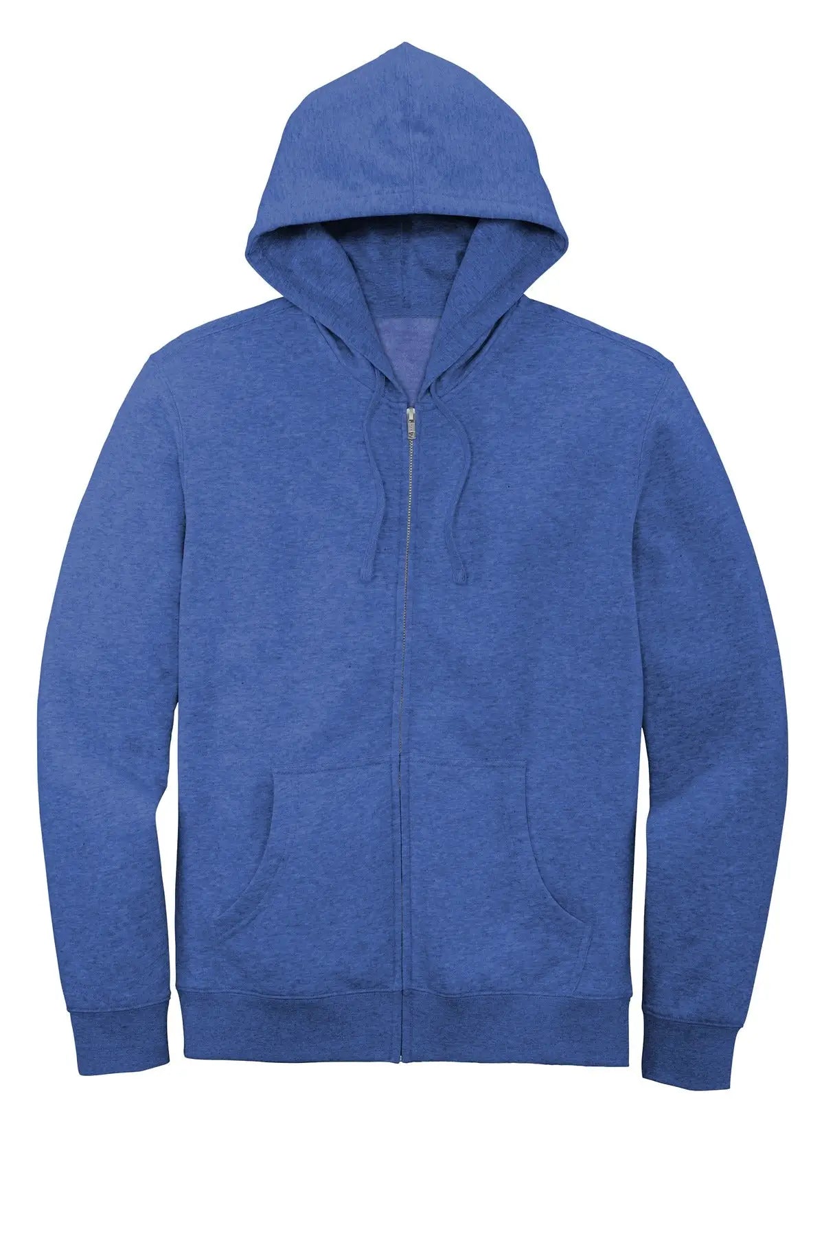 District Dt6102 V.i.t. Fleece Full-zip Hoodie - Royal Frost