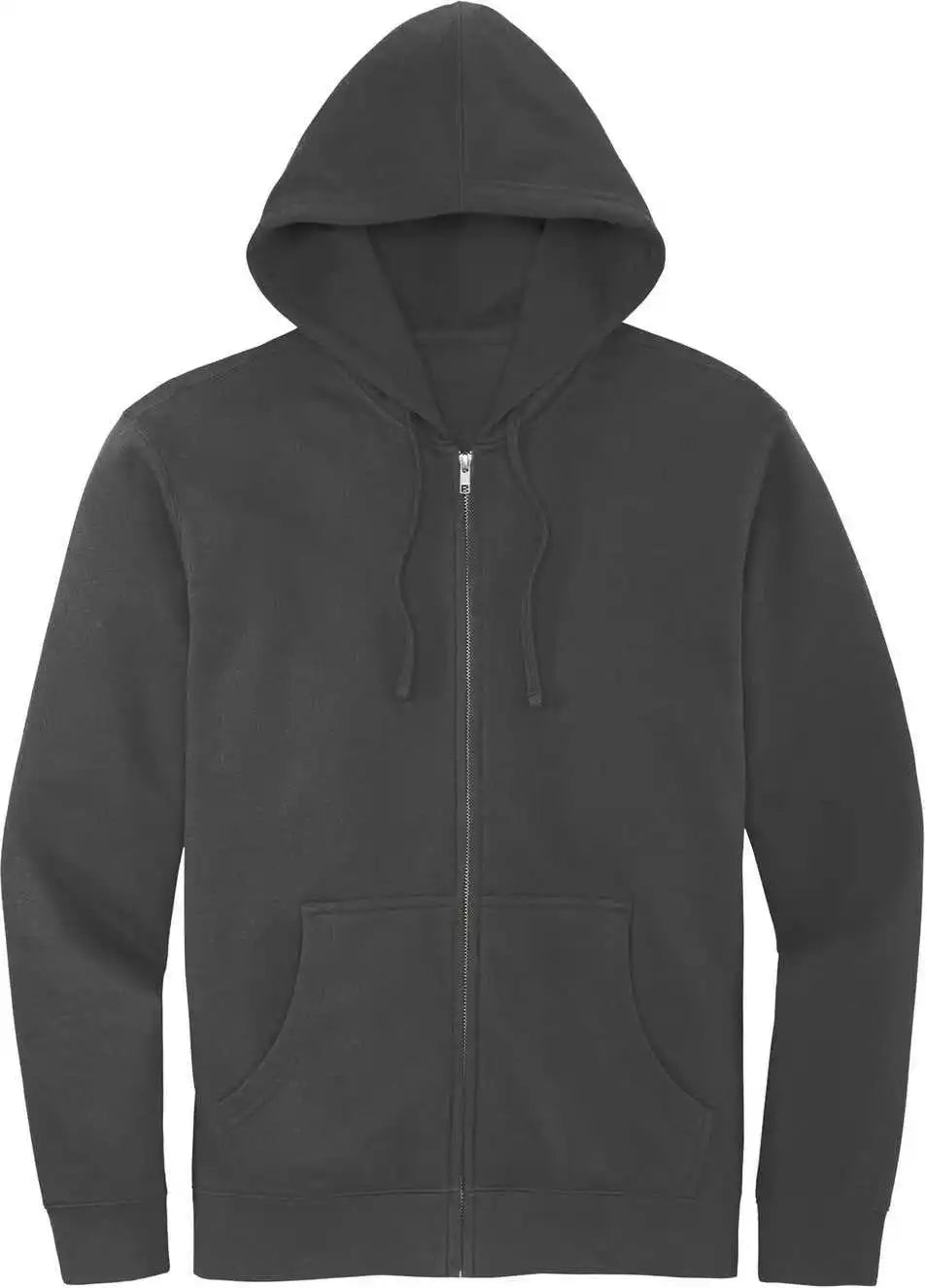 District Dt6102 Vit Fleece Full Zip Hoodie Charcoal