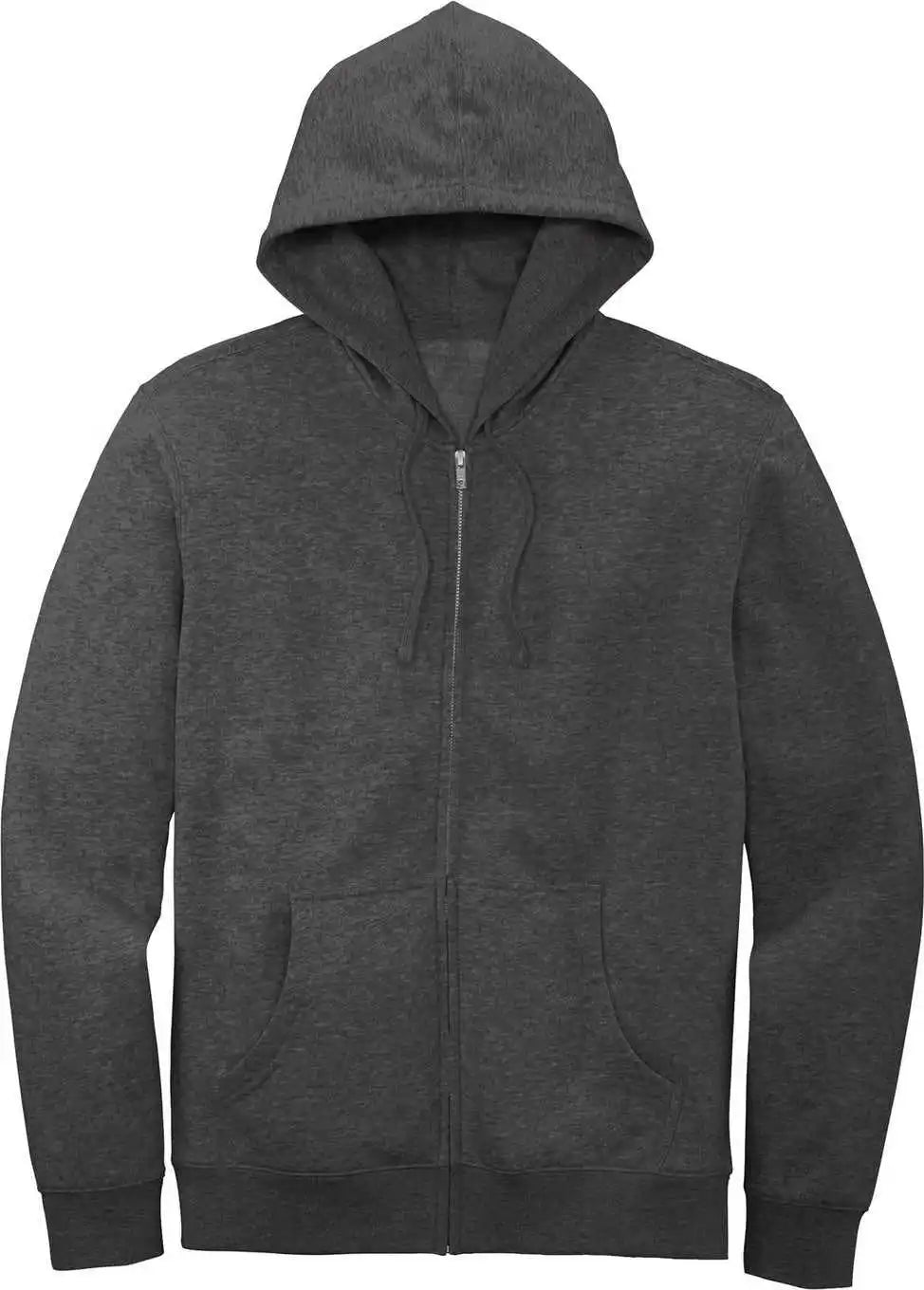 District Dt6102 Vit Fleece Full-zip Hoodie - Heather Charcoal
