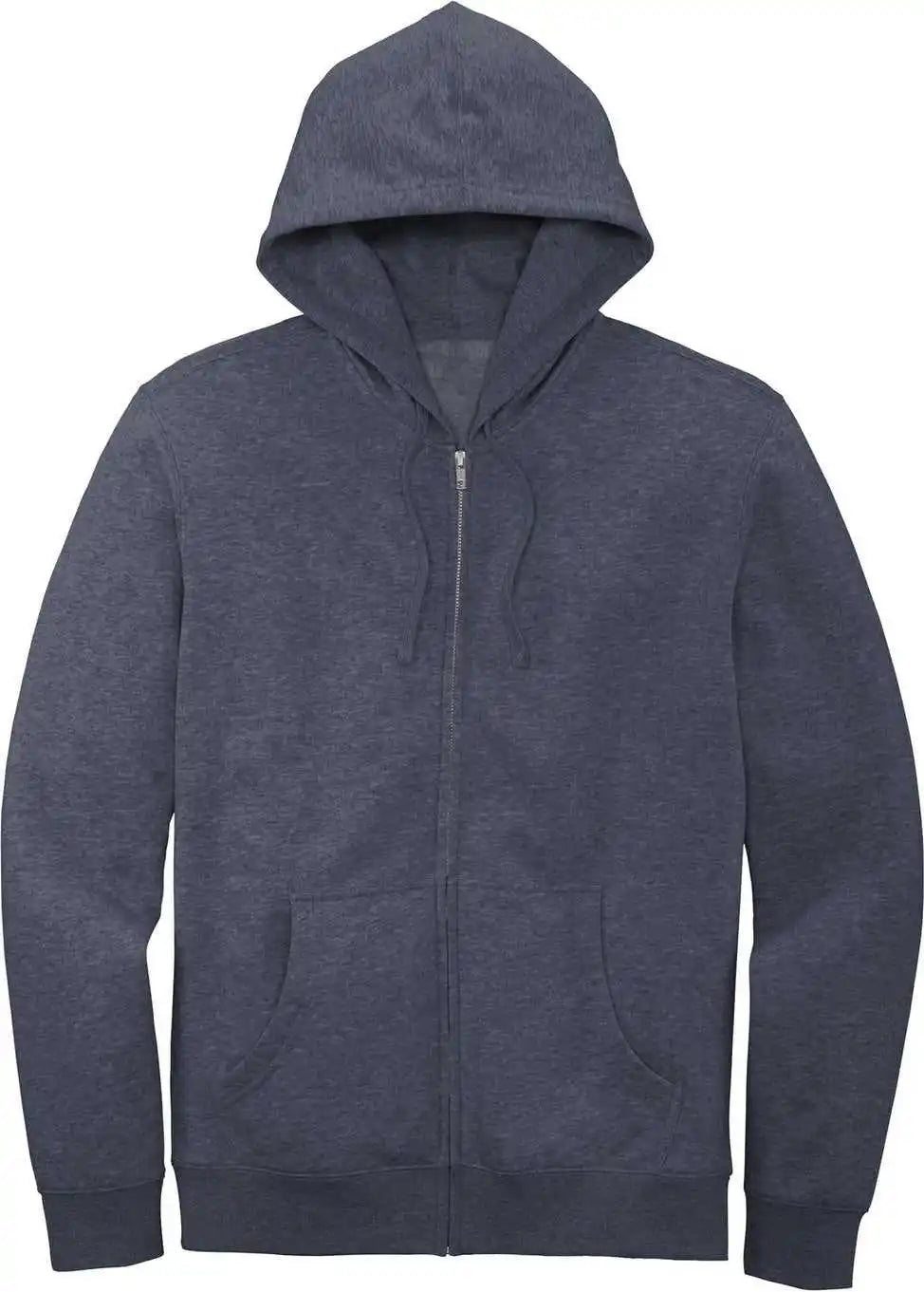District Dt6102 Vit Fleece Full-zip Hoodie - Heather Navy