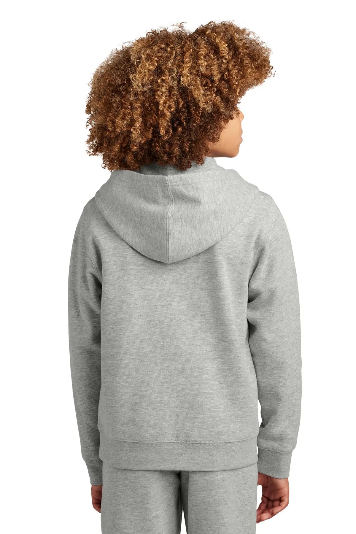 District Dt6102y Youth V.i.t. Fleece Full-zip Hoodie - Light Heather Gray